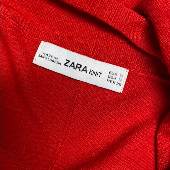 Zara Red Waterfall Cardigan in Size S - Picture 2 of 4